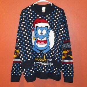 Disney Gennie Sweater Woman XX Large Black Blue Red White Christmas Sweater
